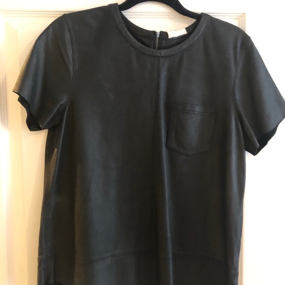 Ag Adriano Goldschmied Tops - AG brand womens leather t-shirt